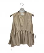 PROTAGONISTプロタゴニスト）の古着「ノースリーブ ギャザーブラウス」｜ベージュ