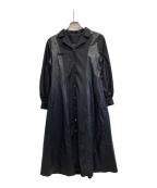 HAREハレ）の古着「エコレザー切替コート」｜ブラック