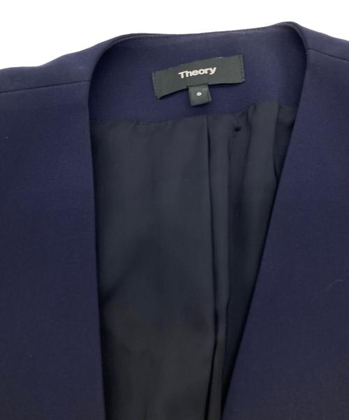 theory（セオリー）theory (セオリー) ノーカラージャケット ネイビーの古着・服飾アイテム