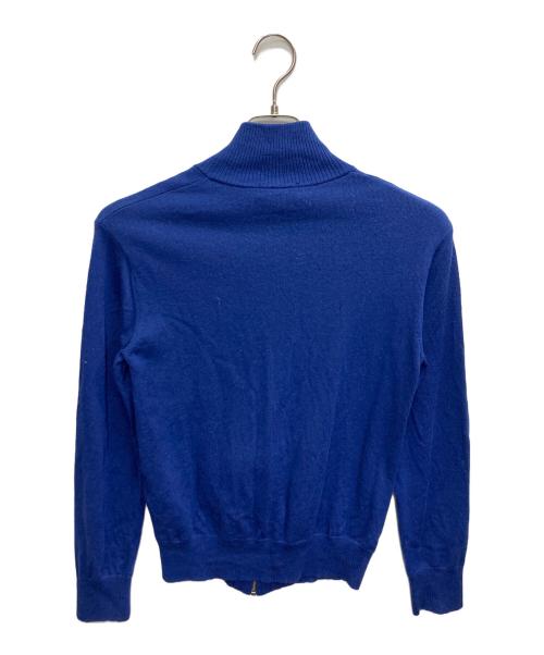 BURBERRY BLACK LABEL（バーバリーブラックレーベル）BURBERRY BLACK LABEL (バーバリーブラックレーベル) アーガイルジップアップニット ブルー サイズ:2の古着・服飾アイテム