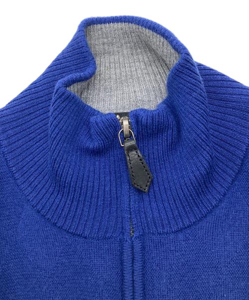 BURBERRY BLACK LABEL（バーバリーブラックレーベル）BURBERRY BLACK LABEL (バーバリーブラックレーベル) アーガイルジップアップニット ブルー サイズ:2の古着・服飾アイテム