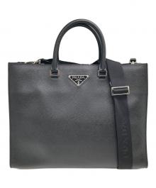 PRADA（プラダ）の古着「サフィアーノ レザー2WAYバック」｜ブラック