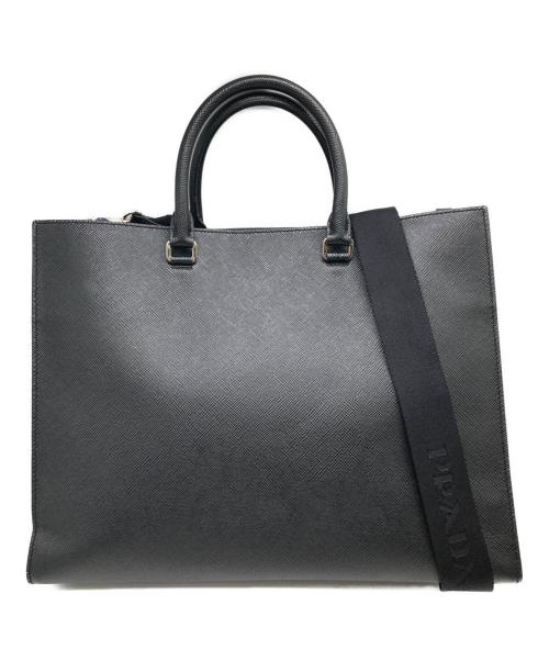 PRADA（プラダ）PRADA (プラダ) サフィアーノ レザー2WAYバック ブラックの古着・服飾アイテム