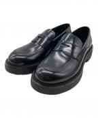 PRADAプラダ）の古着「Brushed Leather Loafers」｜ブラック