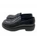 PRADA (プラダ) Brushed Leather Loafers ブラック サイズ:7 1/2：84000円