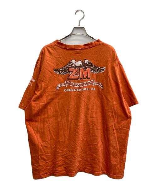 HARLEY-DAVIDSON（ハーレーダビッドソン）HARLEY-DAVIDSON (ハーレーダビッドソン) 00s プリントTシャツ　USA製 オレンジ サイズ:XXXLの古着・服飾アイテム