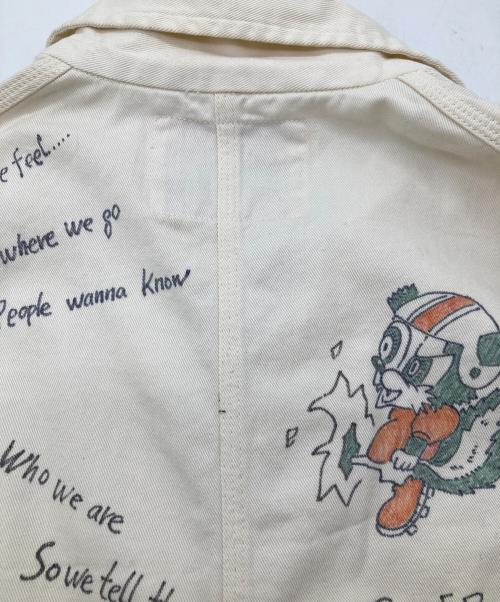 SUGAR CANE（シュガーケーン）SUGAR CANE (シュガーケーン) 落書きカバーオール ベージュ サイズ:38の古着・服飾アイテム