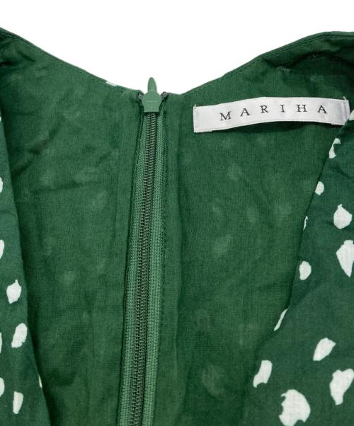 MARIHA（マリハ）MARIHA (マリハ) ランダムドットプリント カシュクールワンピース グリーン×ホワイト サイズ:Sの古着・服飾アイテム