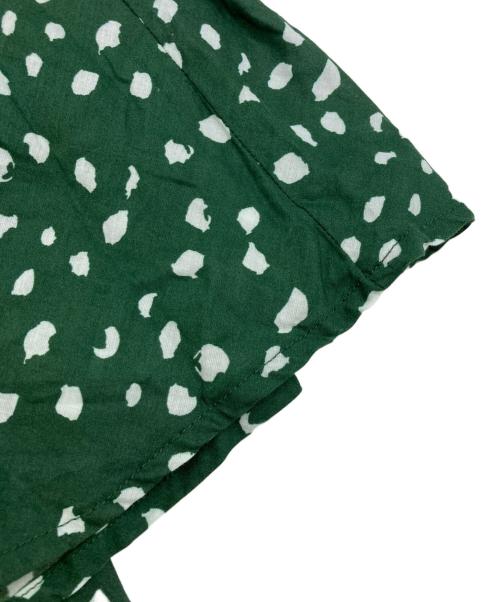 MARIHA（マリハ）MARIHA (マリハ) ランダムドットプリント カシュクールワンピース グリーン×ホワイト サイズ:Sの古着・服飾アイテム