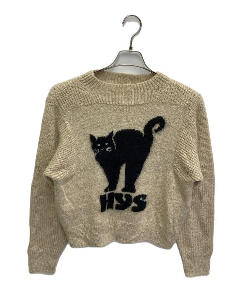 Hysteric Glamour（ヒステリックグラマー）Hysteric Glamour (ヒステリックグラマー) BLACK CAT編込 セーター ベージュ サイズ:FREEの古着・服飾アイテム
