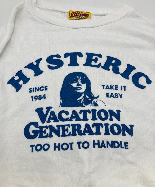 Hysteric Glamour（ヒステリックグラマー）Hysteric Glamour (ヒステリックグラマー) VACATION GENERATION ショートスウェット ホワイト サイズ:FREEの古着・服飾アイテム