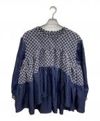HOUGAホウガ）の古着「MOEISHIDA poppy blouse」｜ネイビー