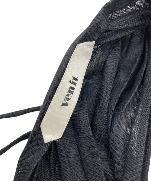 Venit（ヴェニット）venit (ヴェニット) リネンプリーツノースリーブワンピース ブラック サイズ:38の古着・服飾アイテム