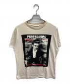 Acne studiosアクネ ストゥディオス）の古着「MAGAZINE PRINT TEE」｜ベージュ