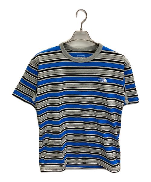 THE NORTH FACE（ザ ノース フェイス）THE NORTH FACE (ザ ノース フェイス) ショートスリーブマルチボーダーティー グレー×ブルー サイズ:Mの古着・服飾アイテム
