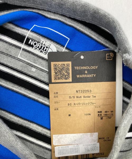 THE NORTH FACE（ザ ノース フェイス）THE NORTH FACE (ザ ノース フェイス) ショートスリーブマルチボーダーティー グレー×ブルー サイズ:Mの古着・服飾アイテム