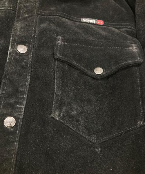 Schott（ショット）Schott (ショット) スエード レザー ジャケット ブラック サイズ:Sの古着・服飾アイテム