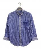 GALERIE VIEギャルリーヴィー）の古着「コントラストストライプ レギュラーシャツ」｜ブルー