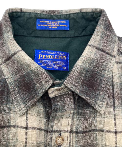 PENDLETON（ペンドルトン）PENDLETON (ペンドルトン) ウールチェックネルシャツ グリーン サイズ:Lの古着・服飾アイテム