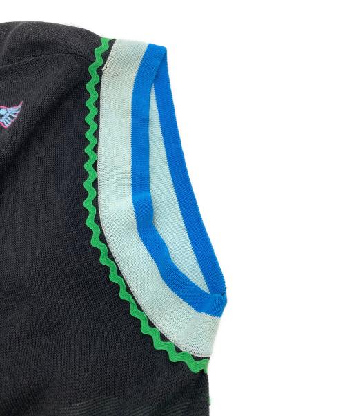 TOKUKO1erVOL（トクコプルミエヴォル）TOKUKO1erVOL (トクコプルミエヴォル) 透かし編みニット ワンピース ネイビー サイズ:9の古着・服飾アイテム