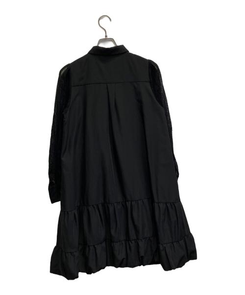 JILL STUART（ジルスチュアート）JILL STUART (ジルスチュアート) レースミックスバルーンヘムワンピース ブラック サイズ:2の古着・服飾アイテム