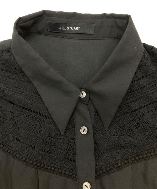 JILL STUART（ジルスチュアート）JILL STUART (ジルスチュアート) レースミックスバルーンヘムワンピース ブラック サイズ:2の古着・服飾アイテム