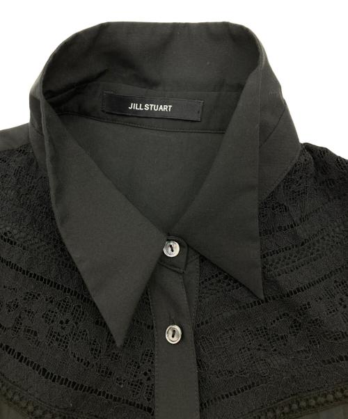 JILL STUART（ジルスチュアート）JILL STUART (ジルスチュアート) レースミックスバルーンヘムワンピース ブラック サイズ:2の古着・服飾アイテム