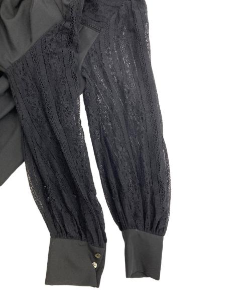 JILL STUART（ジルスチュアート）JILL STUART (ジルスチュアート) レースミックスバルーンヘムワンピース ブラック サイズ:2の古着・服飾アイテム