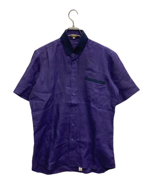 HERNO（ヘルノ）HERNO (ヘルノ) 襟ニット切替シャツ パープル サイズ:48の古着・服飾アイテム