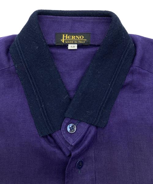 HERNO（ヘルノ）HERNO (ヘルノ) 襟ニット切替シャツ パープル サイズ:48の古着・服飾アイテム