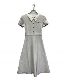 Maglie le cassetto（マーリエ ル カセット）の古着「ポロ衿ニットワンピース」｜ホワイト