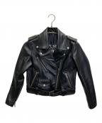 Planet Blue Worldプラネットブルーワールド）の古着「レザーライダースジャケット」｜ブラック