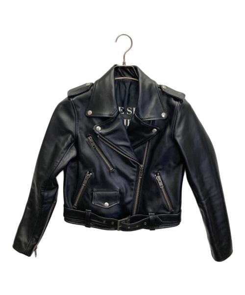 Planet Blue World（プラネットブルーワールド）Planet Blue World (プラネットブルーワールド) レザーライダースジャケット ブラック サイズ:Mの古着・服飾アイテム