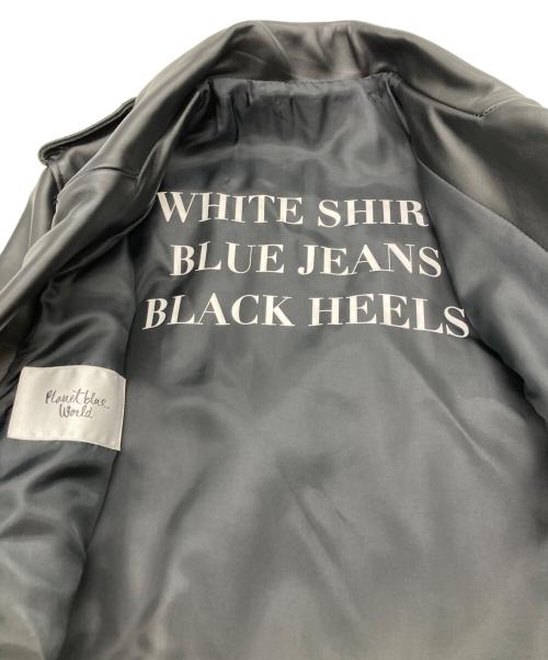 Planet Blue World（プラネットブルーワールド）Planet Blue World (プラネットブルーワールド) レザーライダースジャケット ブラック サイズ:Mの古着・服飾アイテム