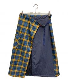 F/CE.（エフシーイー）の古着「CHECK PADDING WRAP SKIRT」｜ブルー×イエロー
