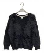 NUMBER (N)INEナンバーナイン）の古着「フェザーファーヤーンカーディガン」｜ブラック