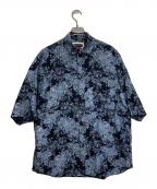 MAISON SPECIALメゾンスペシャル）の古着「トワル・ド・ジュイプライムオーバーショートスリーブシャツ」｜ネイビー
