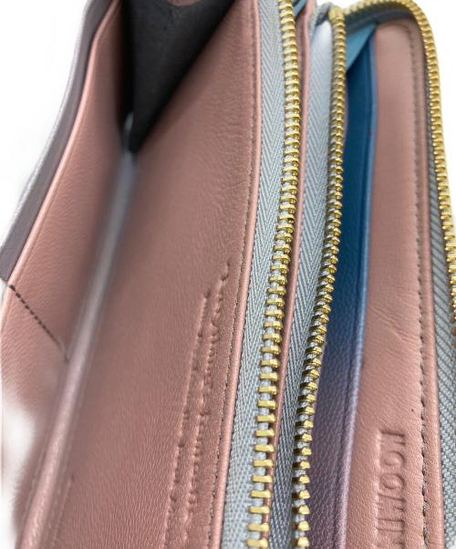 MOTHERHOUSE（マザーハウス）MOTHERHOUSE (マザーハウス) リトル ミイ エル スタイル ロング ウォレット ブルー×ピンクの古着・服飾アイテム