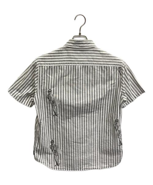 stussy（ステューシー）stussy (ステューシー) 15SS Pin Up Stripe S/S Shirt グレー サイズ:Sの古着・服飾アイテム