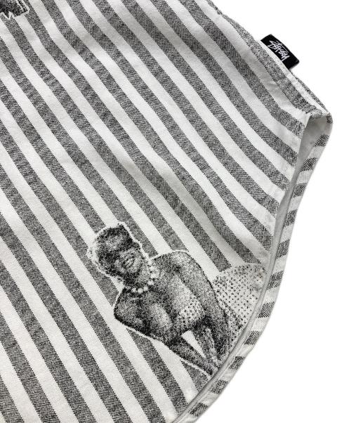 stussy（ステューシー）stussy (ステューシー) 15SS Pin Up Stripe S/S Shirt グレー サイズ:Sの古着・服飾アイテム