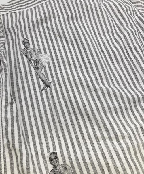 stussy（ステューシー）stussy (ステューシー) 15SS Pin Up Stripe S/S Shirt グレー サイズ:Sの古着・服飾アイテム