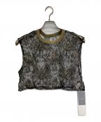 MARGEマージ）の古着「LACE SHORT GILLET」｜グリーン