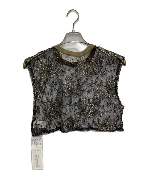 MARGE（マージ）MARGE (マージ) LACE SHORT GILLET グリーン サイズ:Fの古着・服飾アイテム