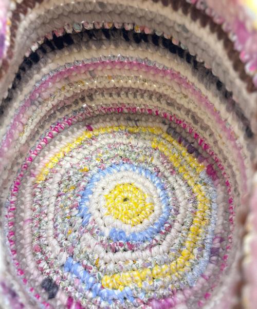 Bud bags blamink（バド バッグス ブラミンク）Bud bags blamink (バド バッグス ブラミンク) カゴバッグ ピンクの古着・服飾アイテム