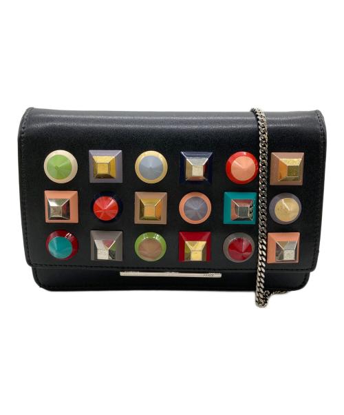 FENDI（フェンディ）FENDI (フェンディ) マルチスタッズチェーンウォレットバッグ ブラックの古着・服飾アイテム