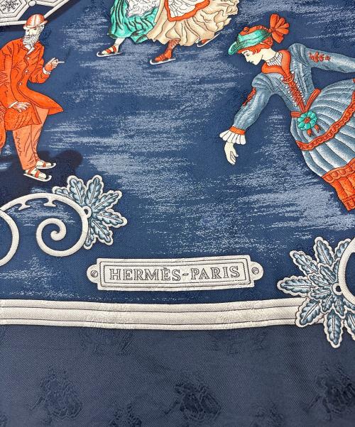 HERMES（エルメス）HERMES (エルメス) Joies d’ Hiver(冬の愉しみ)　カレ90 ネイビーの古着・服飾アイテム