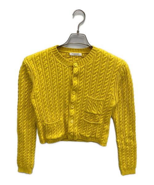 MACPHEE（マカフィー）MACPHEE (マカフィー) ハイブリットコットンケーブル クルーネックカーディガン イエロー サイズ:Sの古着・服飾アイテム