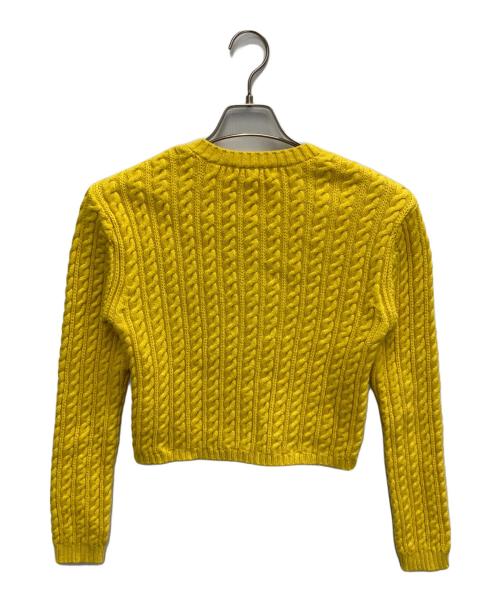 MACPHEE（マカフィー）MACPHEE (マカフィー) ハイブリットコットンケーブル クルーネックカーディガン イエロー サイズ:Sの古着・服飾アイテム
