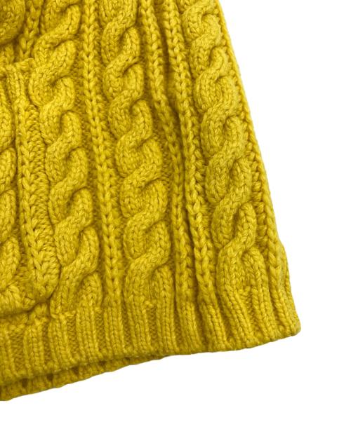 MACPHEE（マカフィー）MACPHEE (マカフィー) ハイブリットコットンケーブル クルーネックカーディガン イエロー サイズ:Sの古着・服飾アイテム