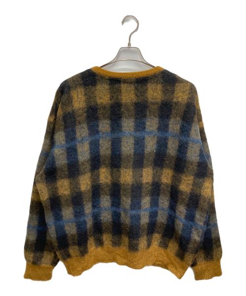 stein（シュタイン）stein (シュタイン) KID MOHAIR CARDIGAN(CHECK) ブラウン×ネイビー サイズ:Mの古着・服飾アイテム